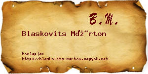 Blaskovits Márton névjegykártya